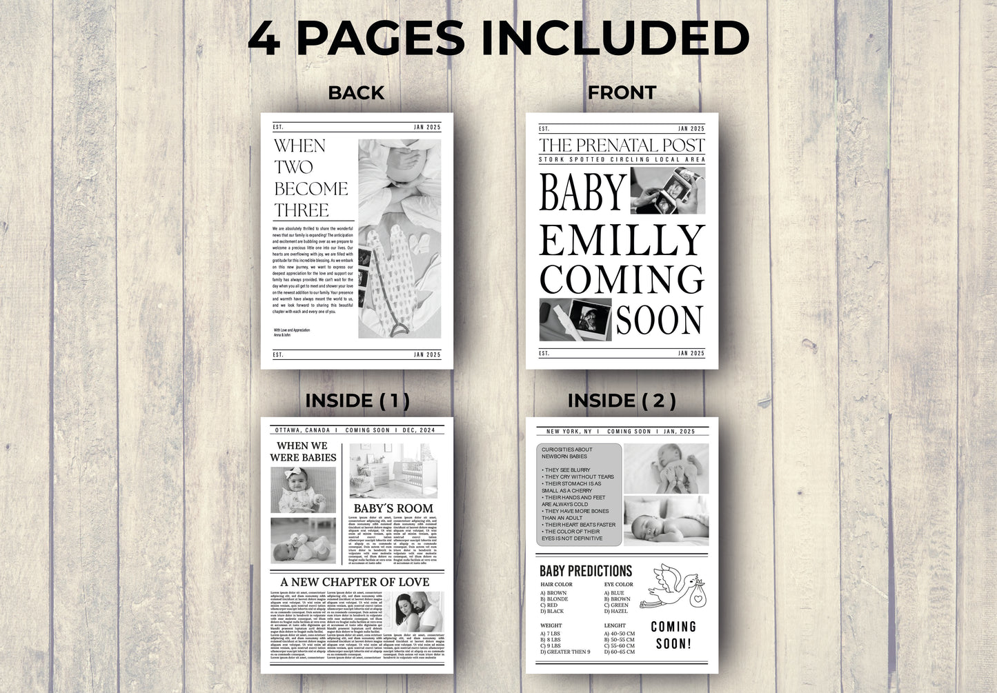 Newspaper Baby Announcement