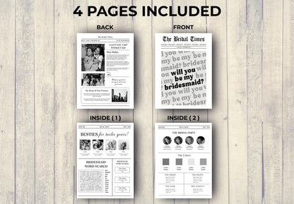 Bridesmaid Proposal Newspaper