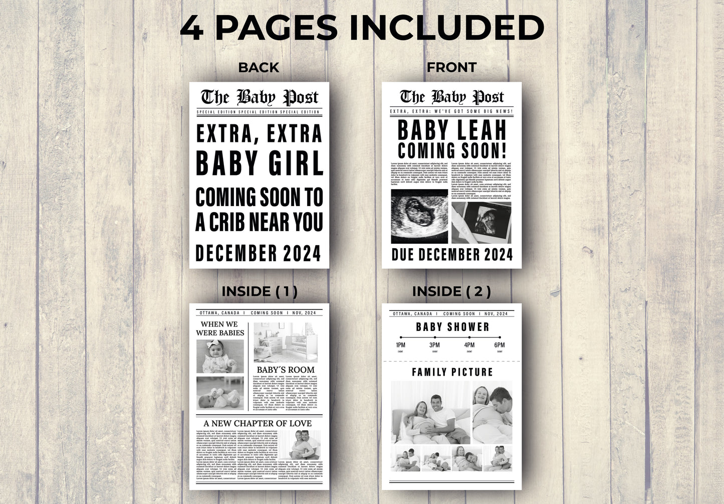 Newspaper Baby Announcement
