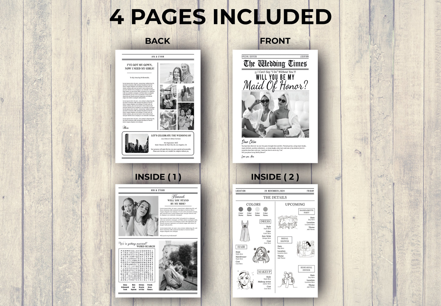 Bridesmaid Proposal Newspaper