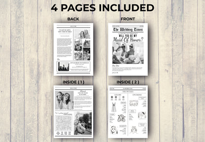 Bridesmaid Proposal Newspaper