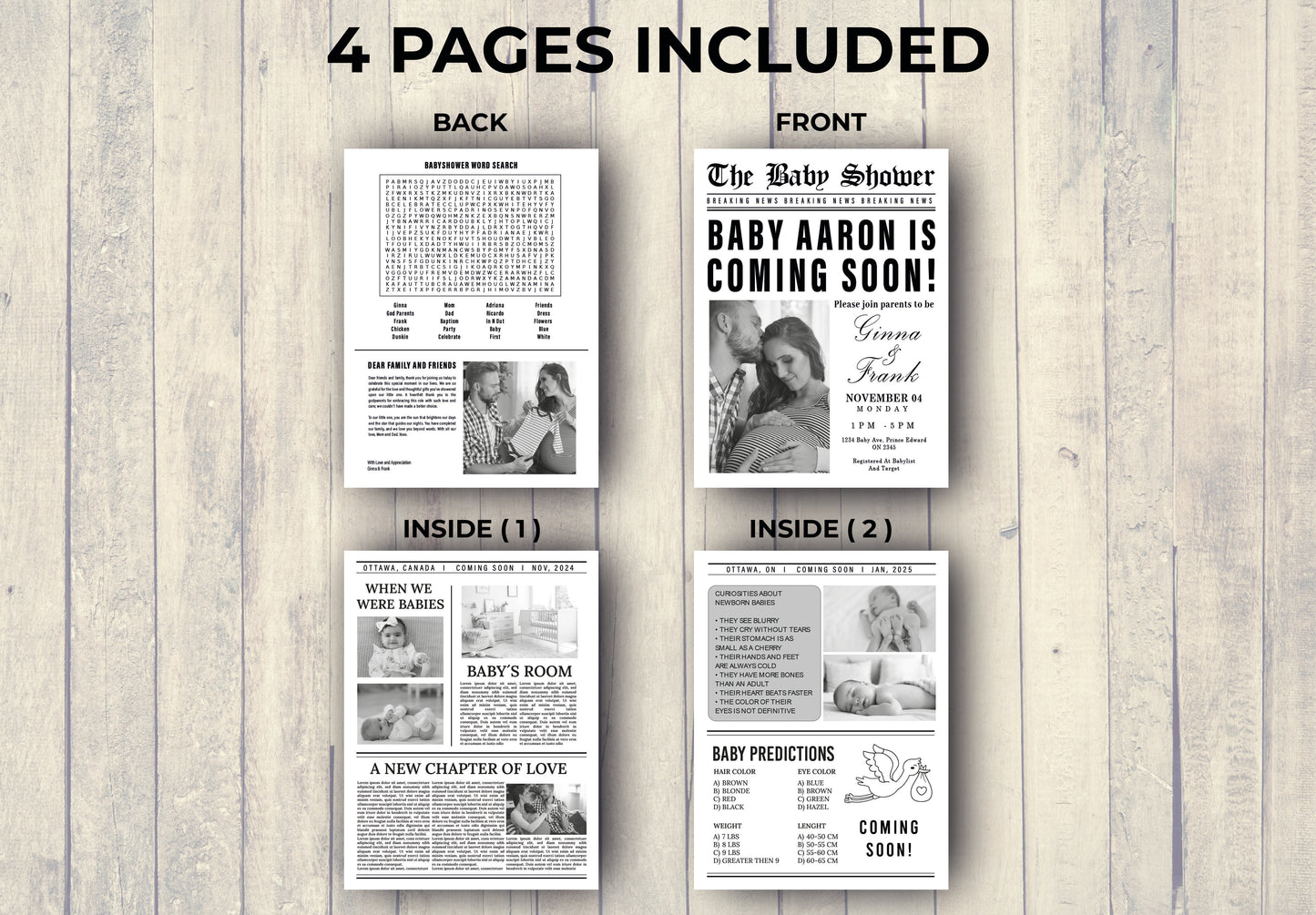 Newspaper Baby Shower