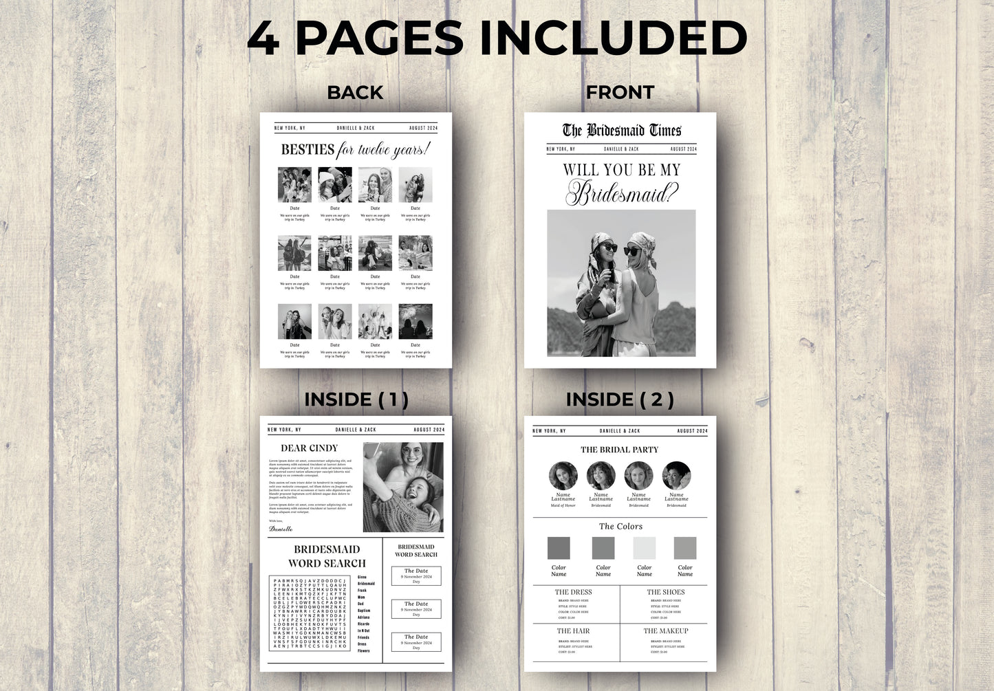 Bridesmaid Proposal Newspaper