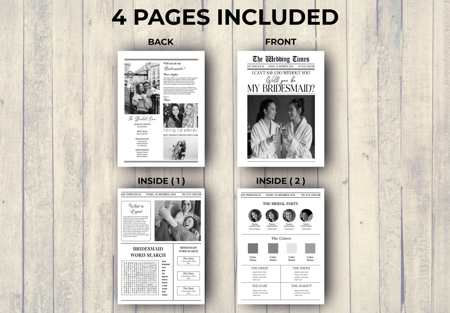 Bridesmaid Proposal Newspaper