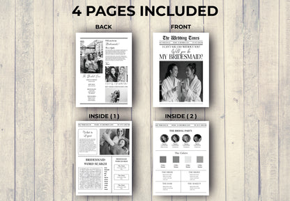 Bridesmaid Proposal Newspaper