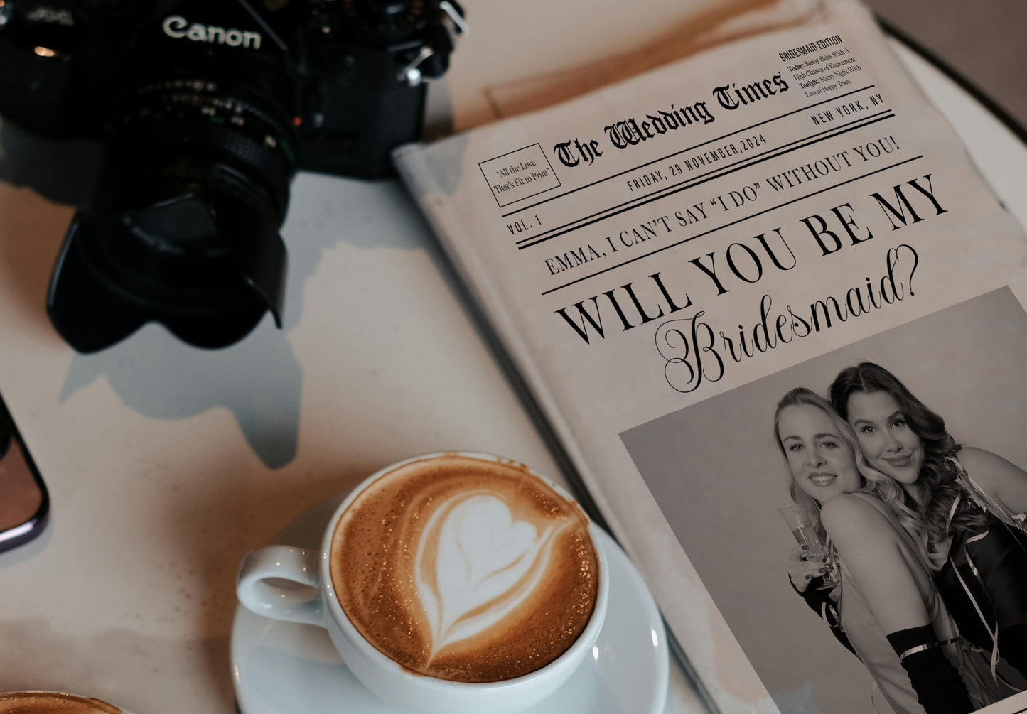 Bridesmaid Proposal Newspaper