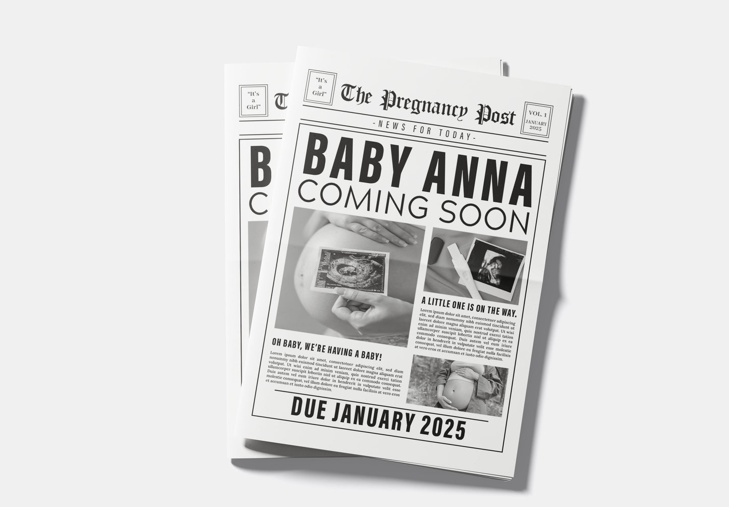 Newspaper Baby Announcement