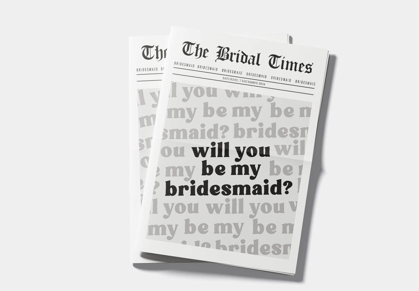 Bridesmaid Proposal Newspaper