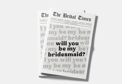 Bridesmaid Proposal Newspaper