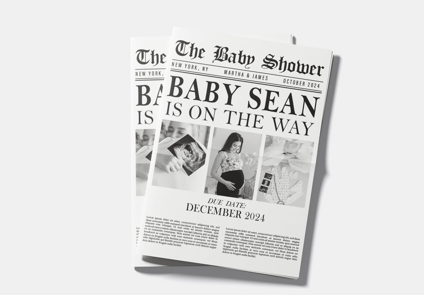 Newspaper Baby Shower