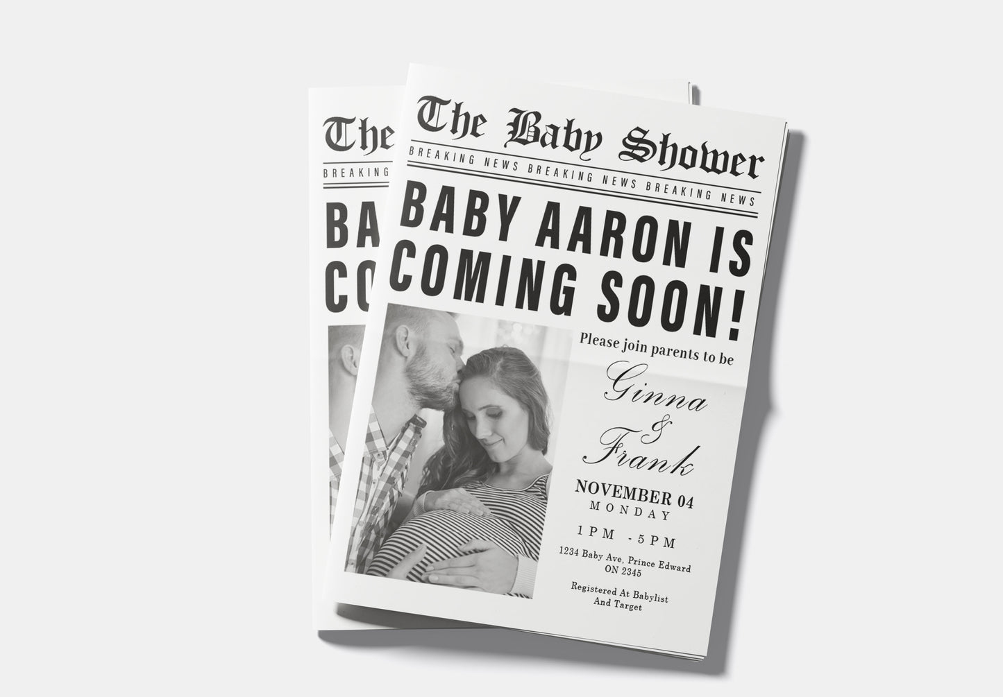 Newspaper Baby Shower