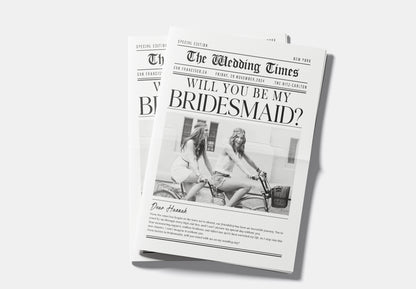 Bridesmaid Proposal Newspaper