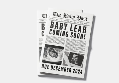 Newspaper Baby Announcement