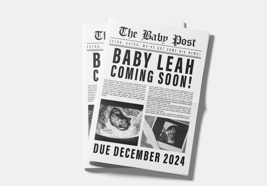 Newspaper Baby Announcement
