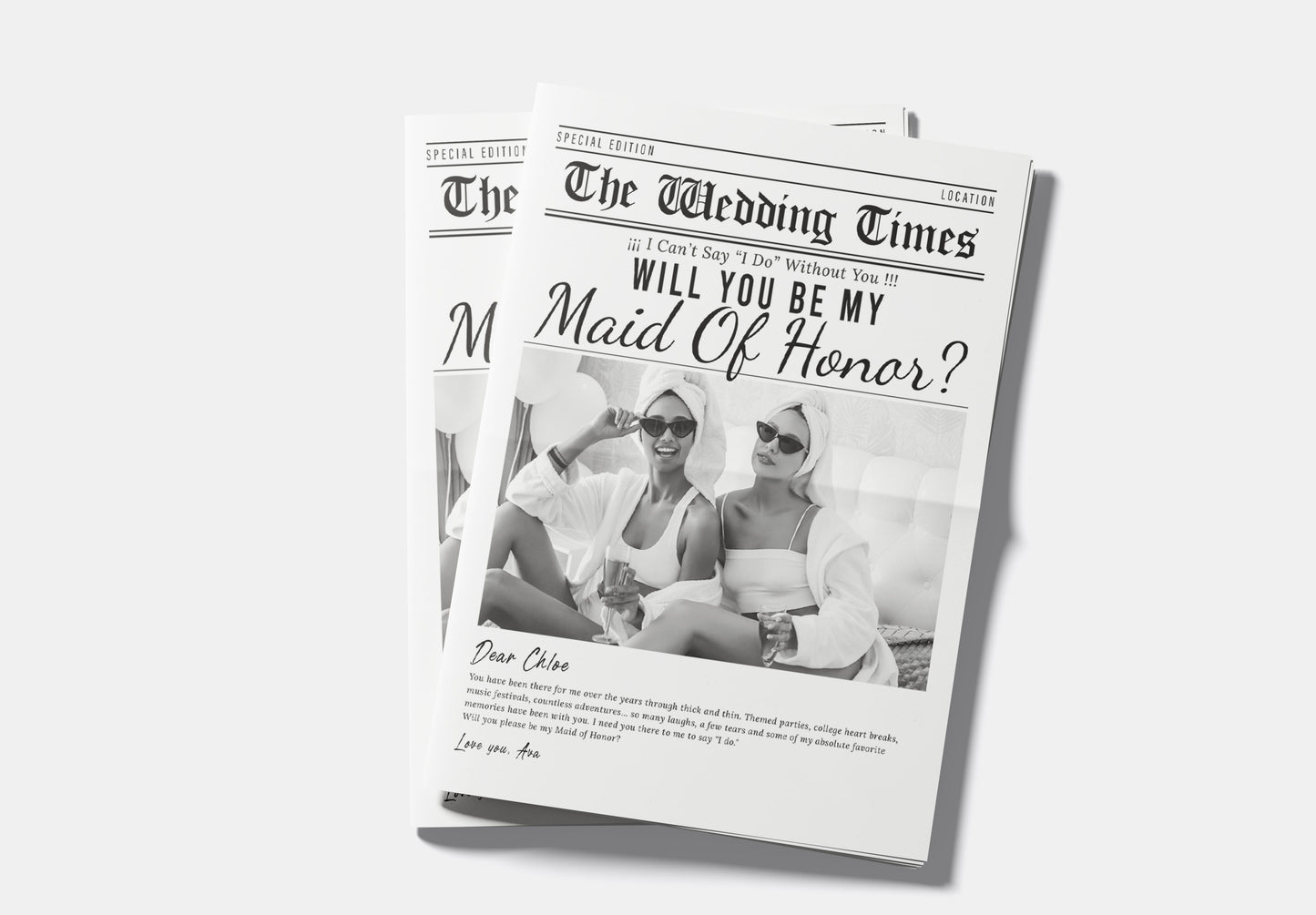 Bridesmaid Proposal Newspaper