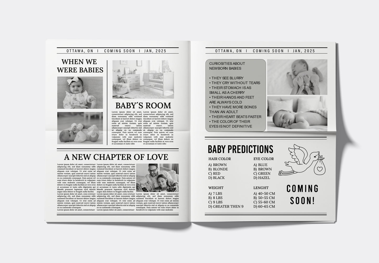 Newspaper Baby Announcement