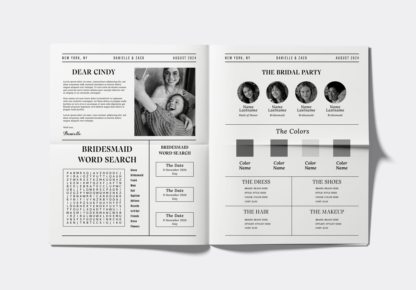 Bridesmaid Proposal Newspaper