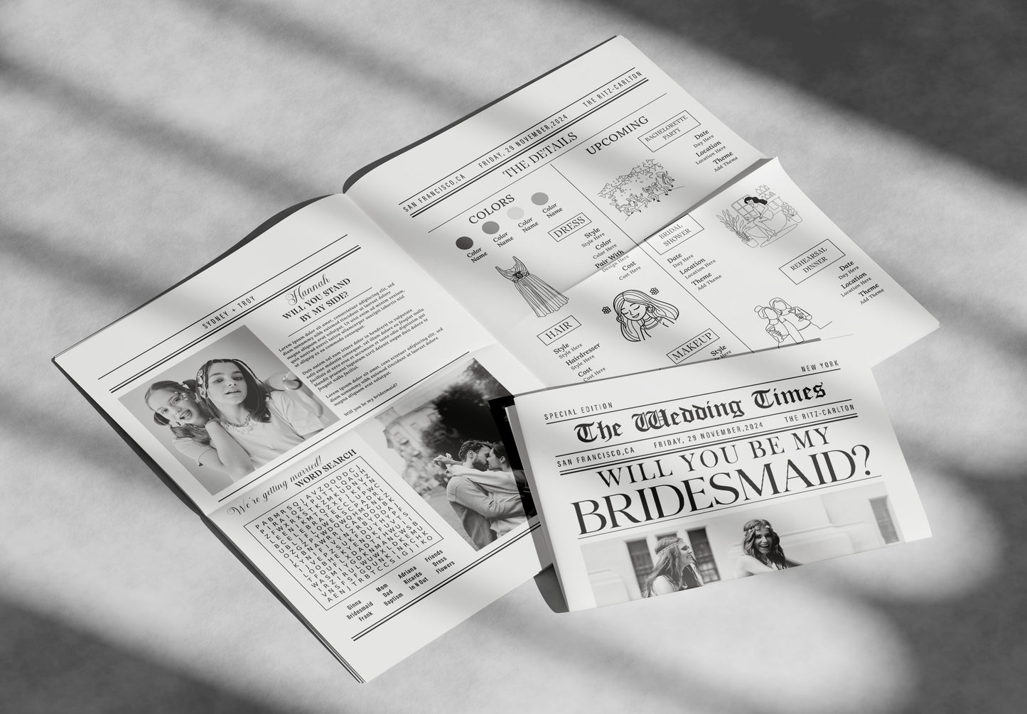 Bridesmaid Proposal Newspaper