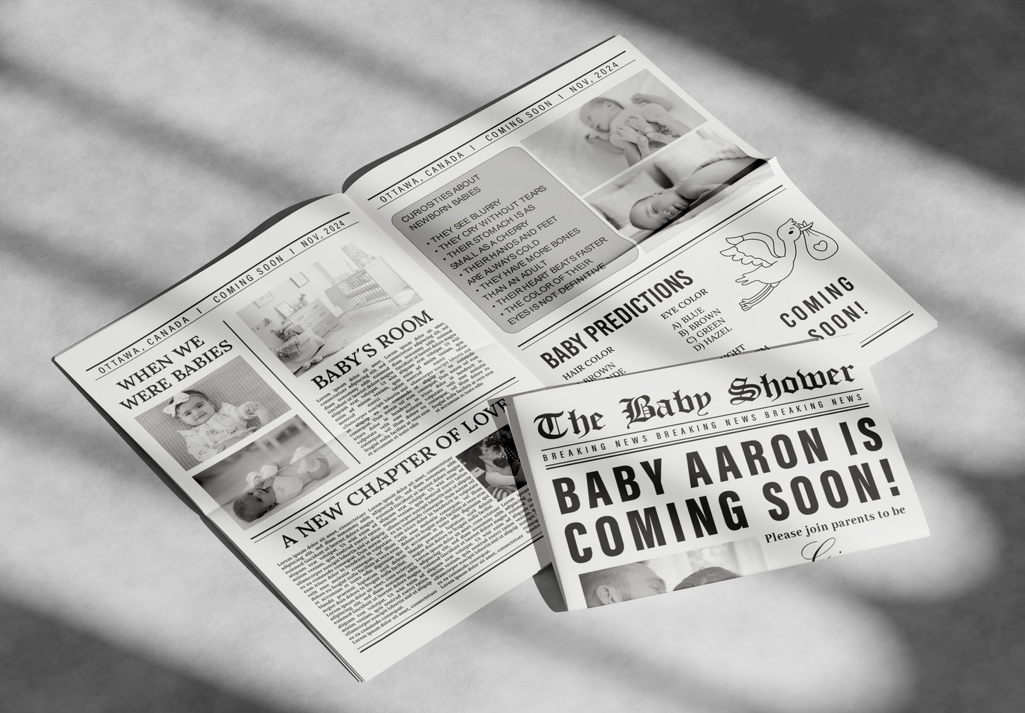 Newspaper Baby Shower