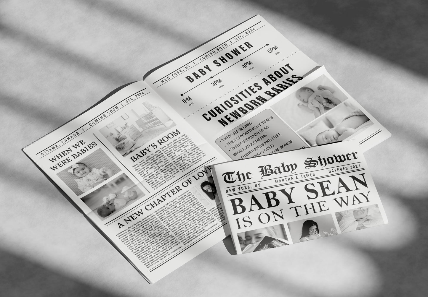 Newspaper Baby Shower