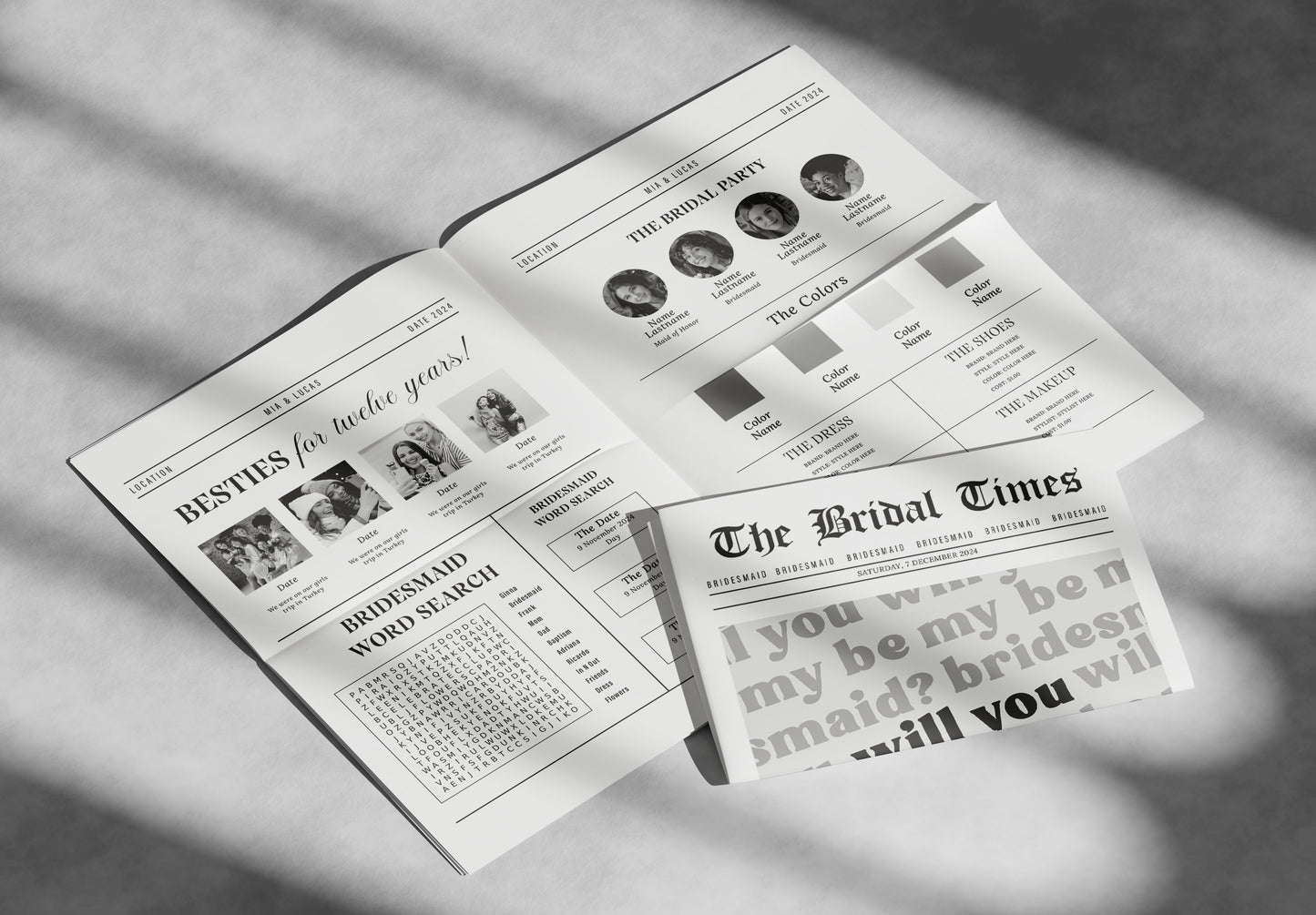 Bridesmaid Proposal Newspaper