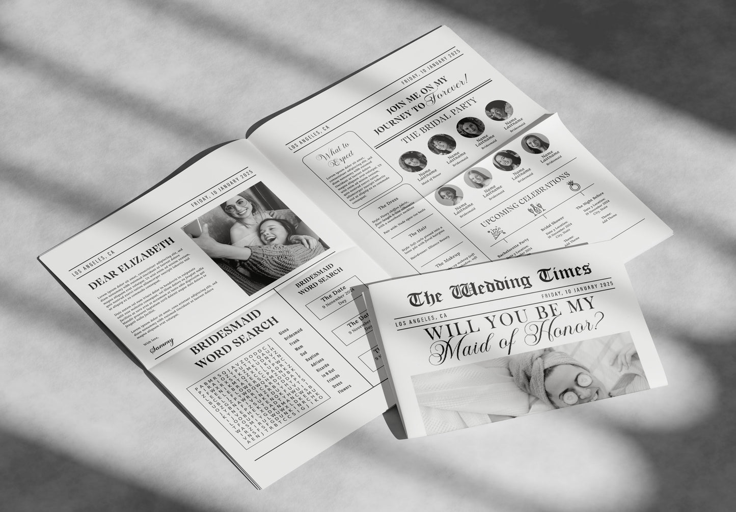Bridesmaid Proposal Newspaper