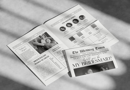 Bridesmaid Proposal Newspaper