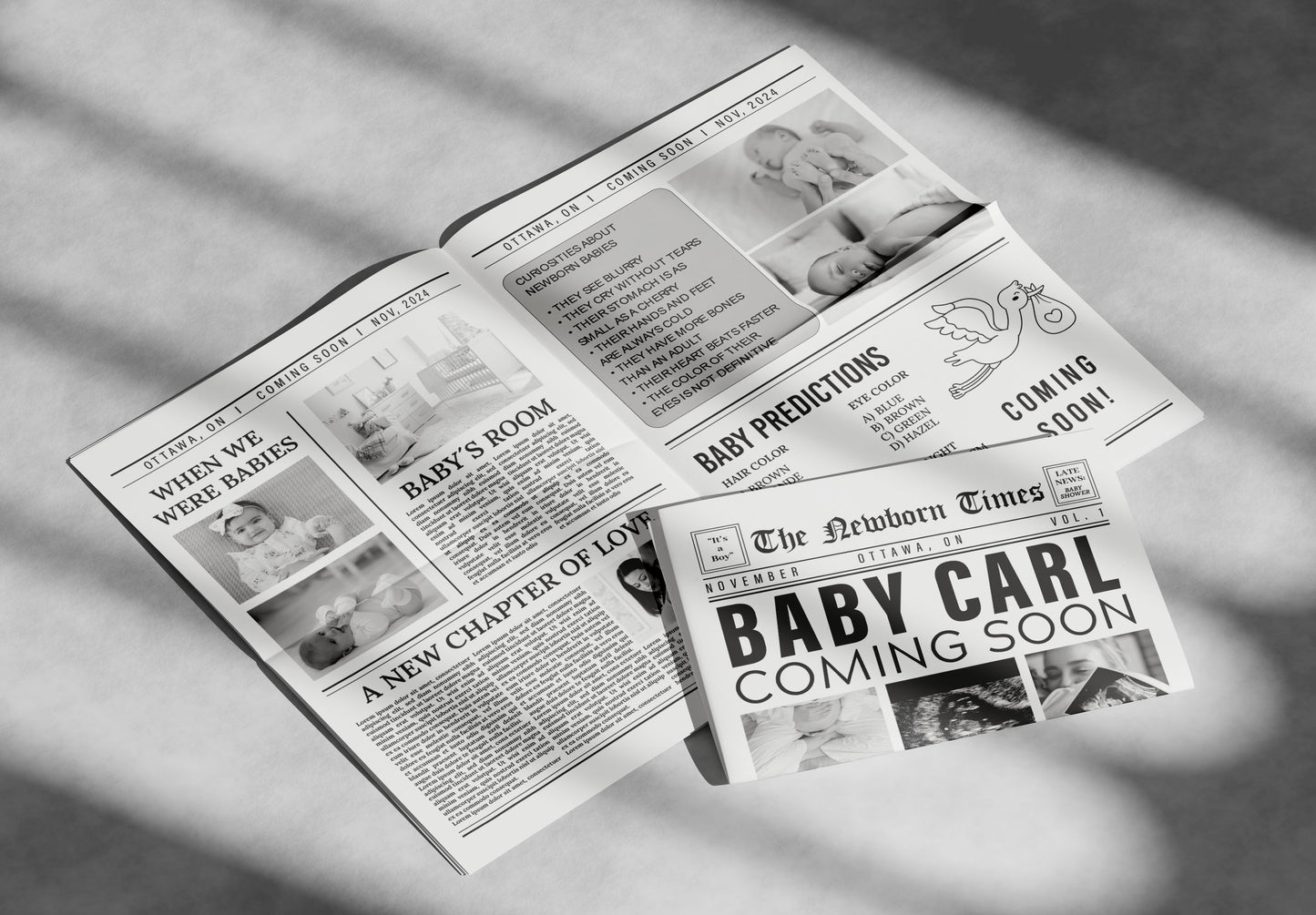 Newspaper Baby Shower