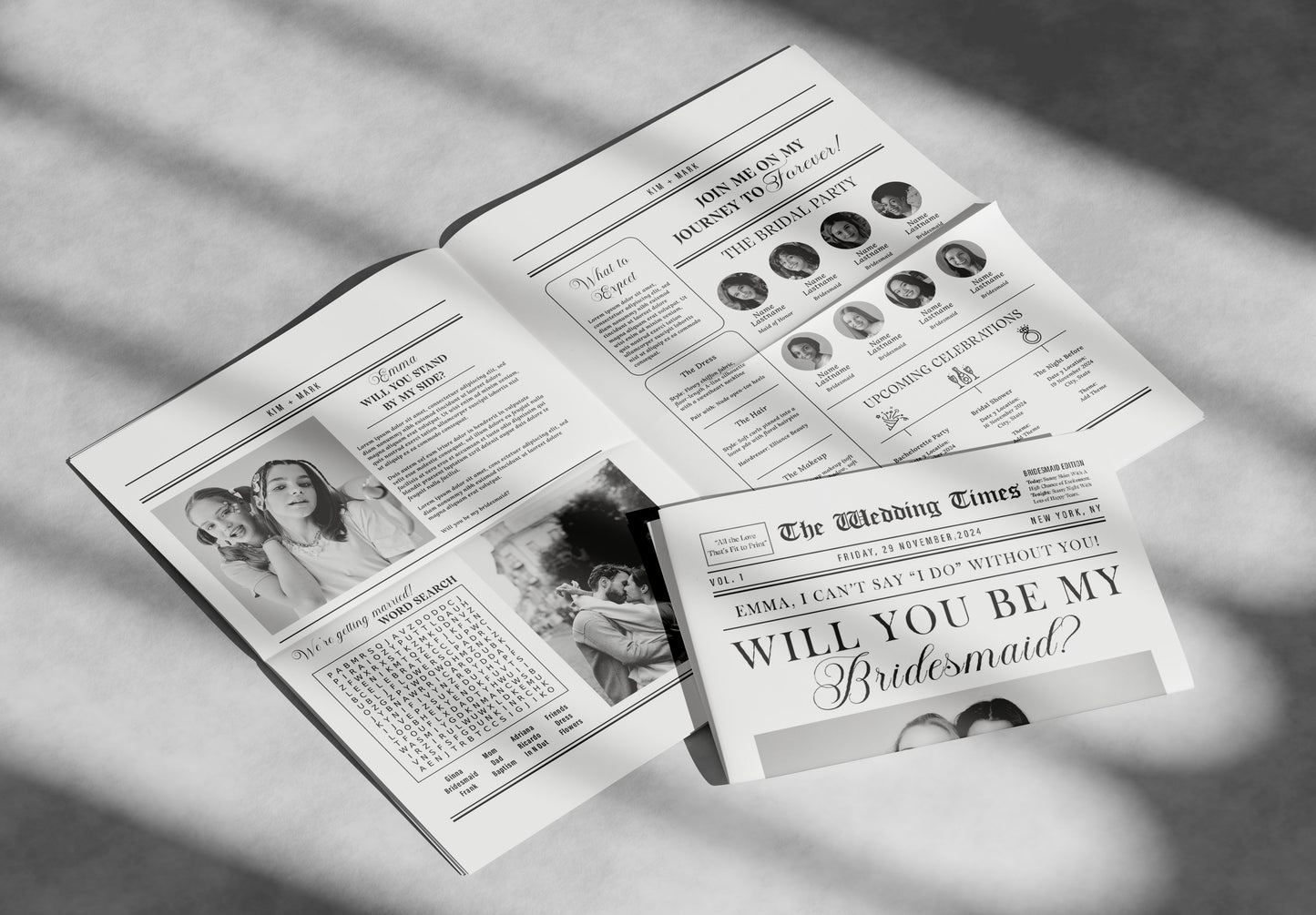 Bridesmaid Proposal Newspaper