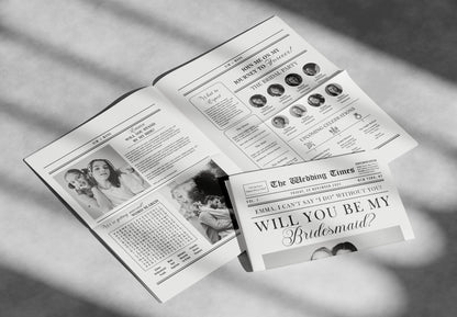 Bridesmaid Proposal Newspaper