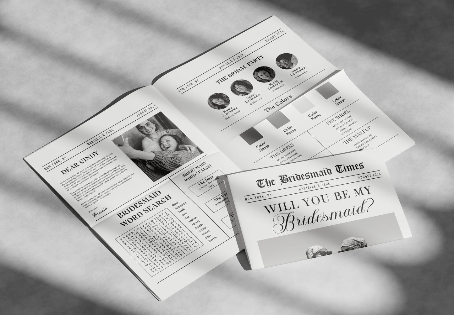 Bridesmaid Proposal Newspaper