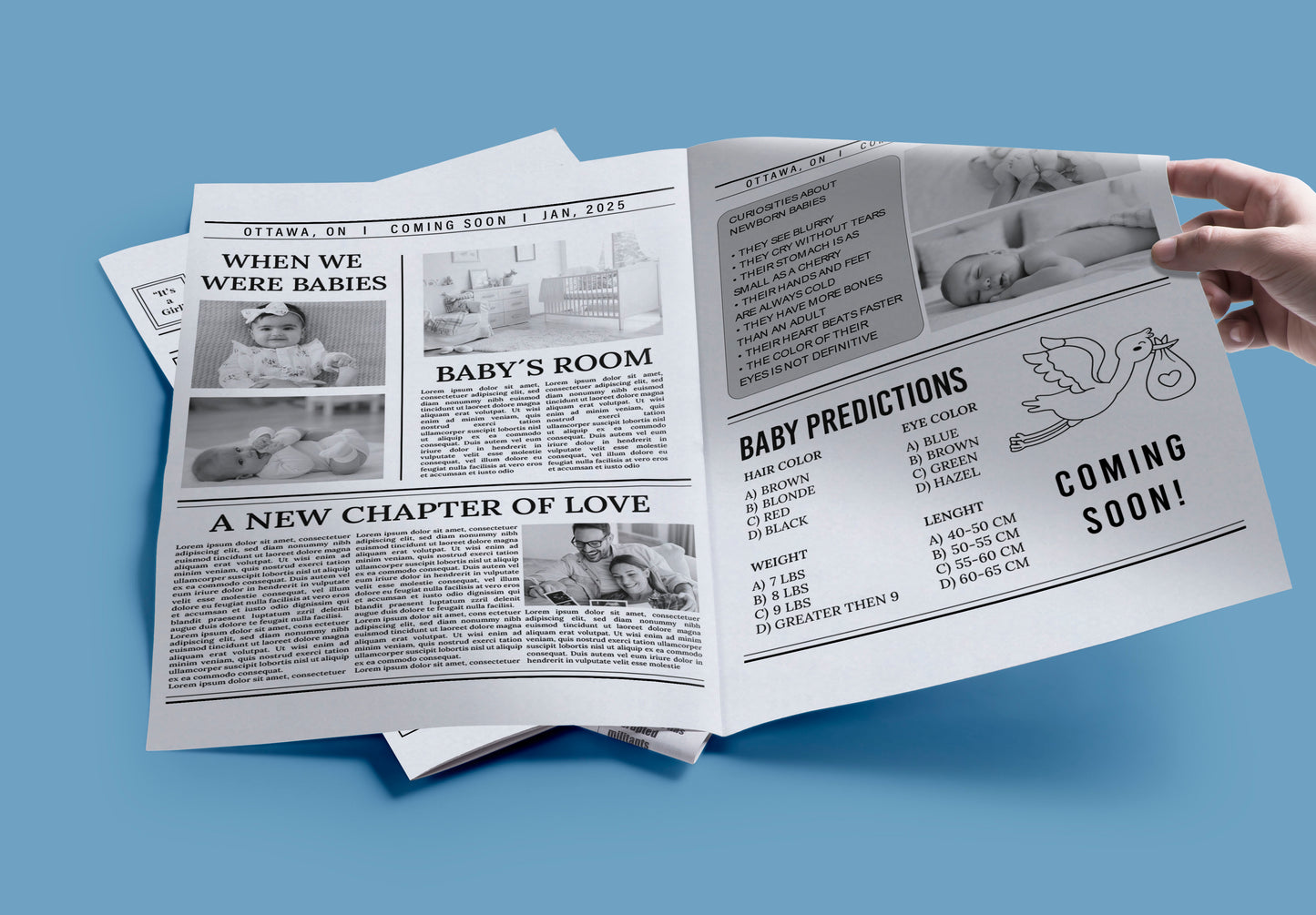 Newspaper Baby Announcement