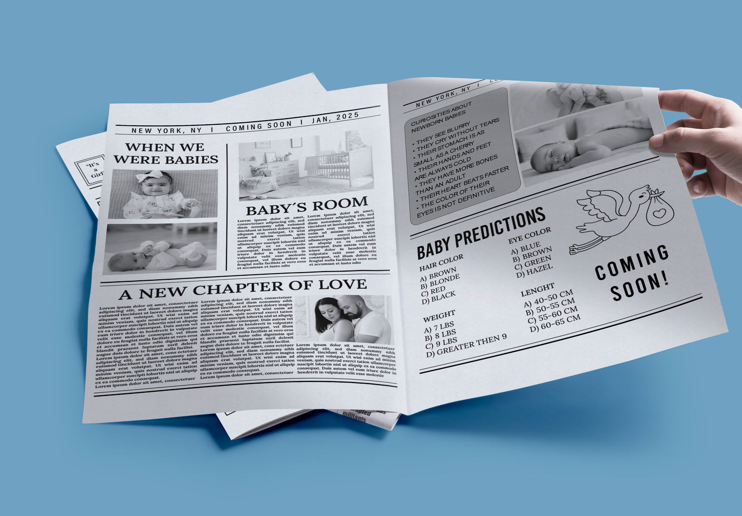 Newspaper Baby Announcement