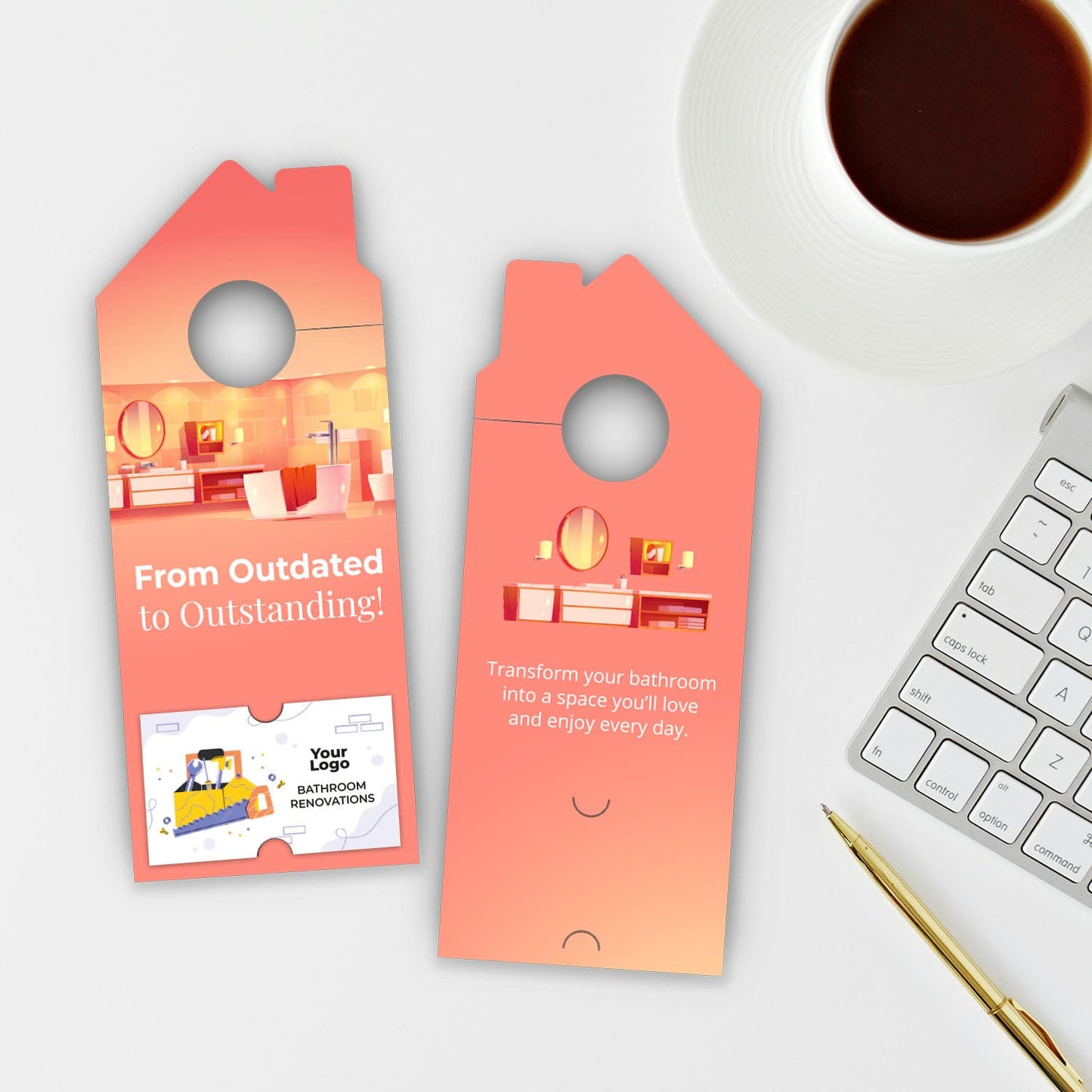 Bathroom Remodel Services Door Hanger