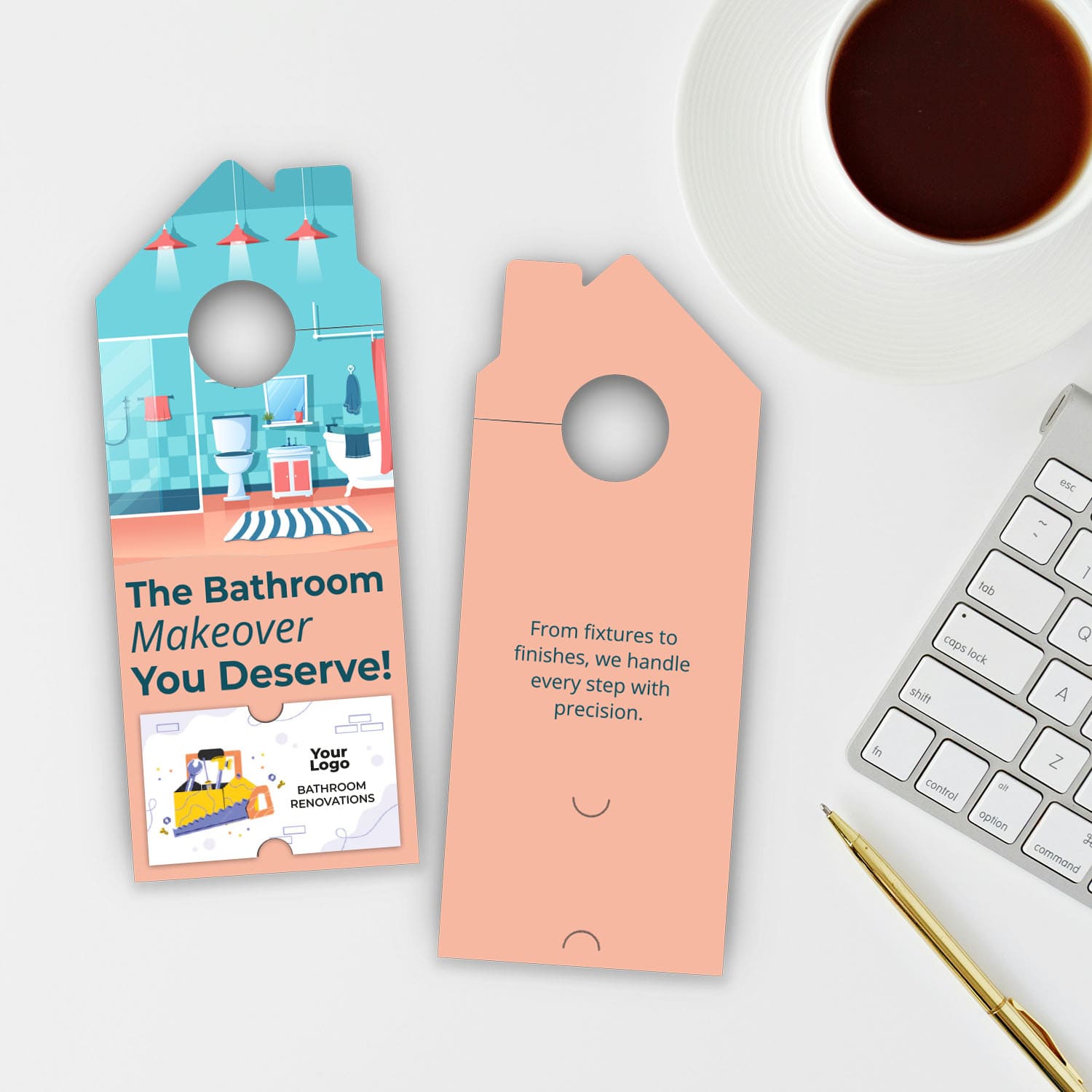 Bathroom Remodel Services Door Hanger
