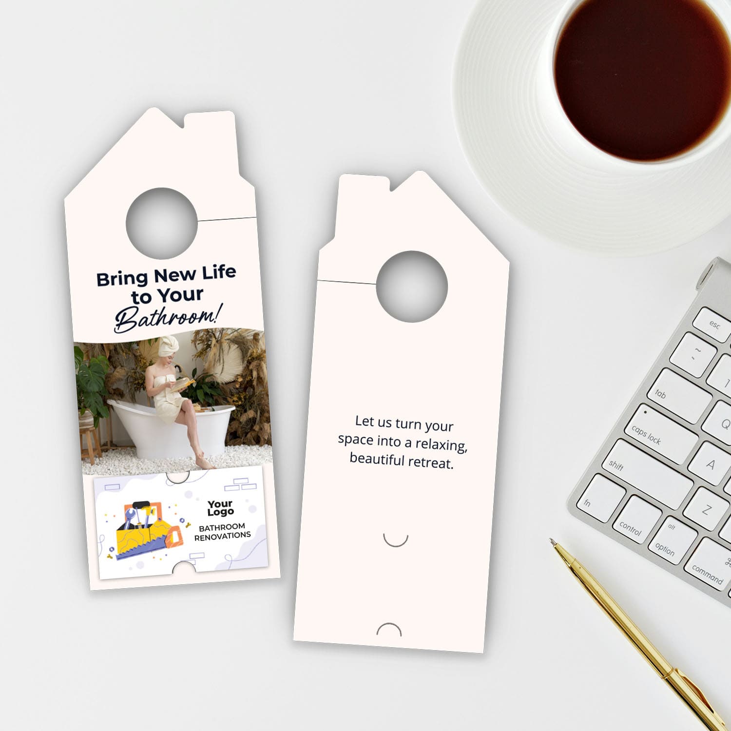 Bathroom Remodel Services Door Hanger