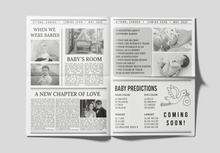 Load image into Gallery viewer, Printed Folded New Baby Announcement Newspaper
