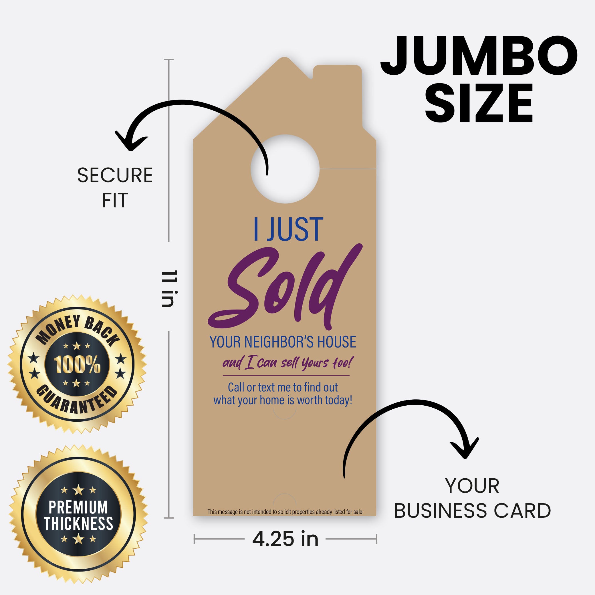 I Just Sold Your  Neighbor's House And I Can Sell  Yours Too | Door Hanger Realtors