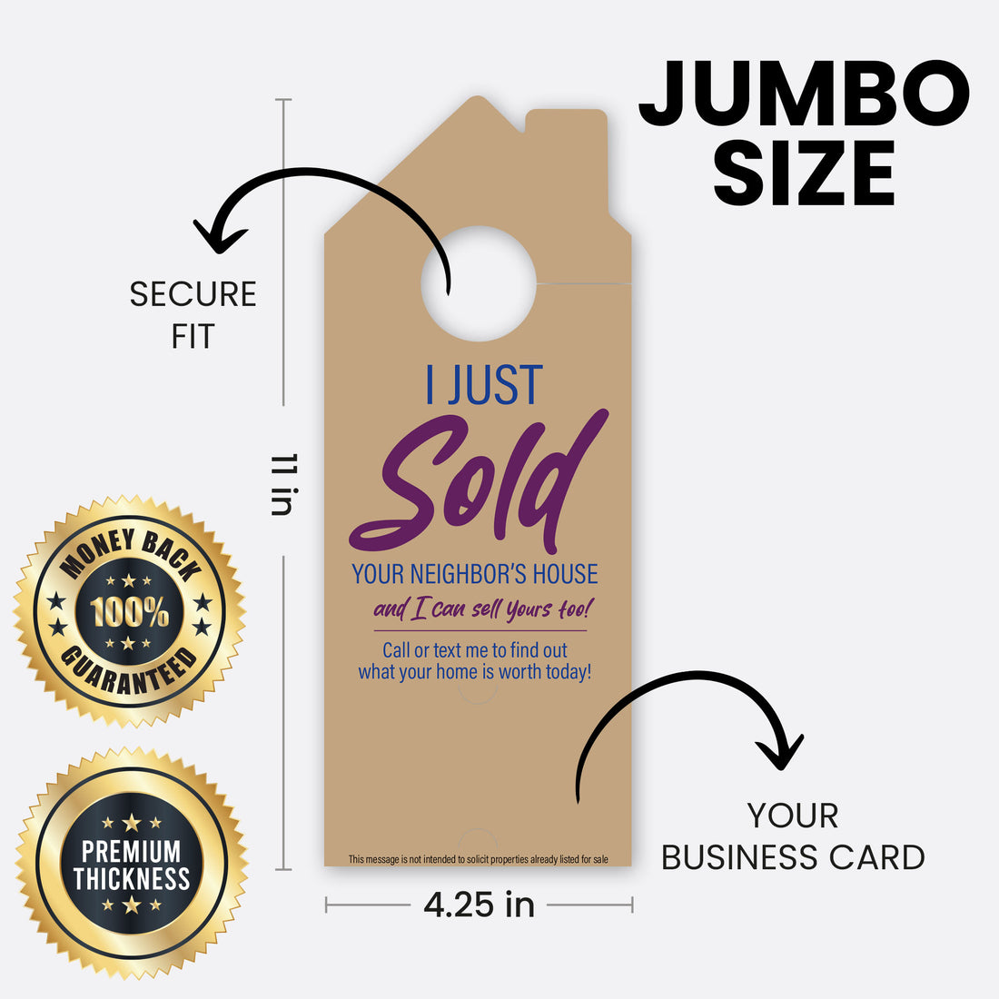 I Just Sold Your  Neighbor's House And I Can Sell  Yours Too | Door Hanger Realtors