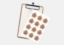 Load image into Gallery viewer, Set of 12 Real Estate Stickers | Your Design here | Custom Stickers | Personalized Stickers | House Shaped Label Stickers
