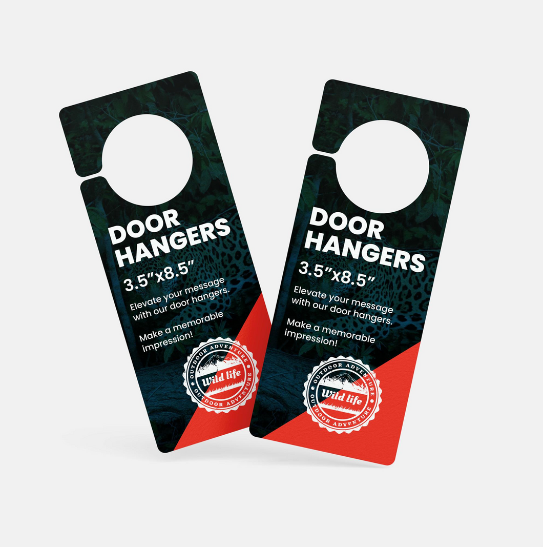 Set of 100 Custom Door Hanger  | Door Hangers | Printed Custom door hangers | 4.25