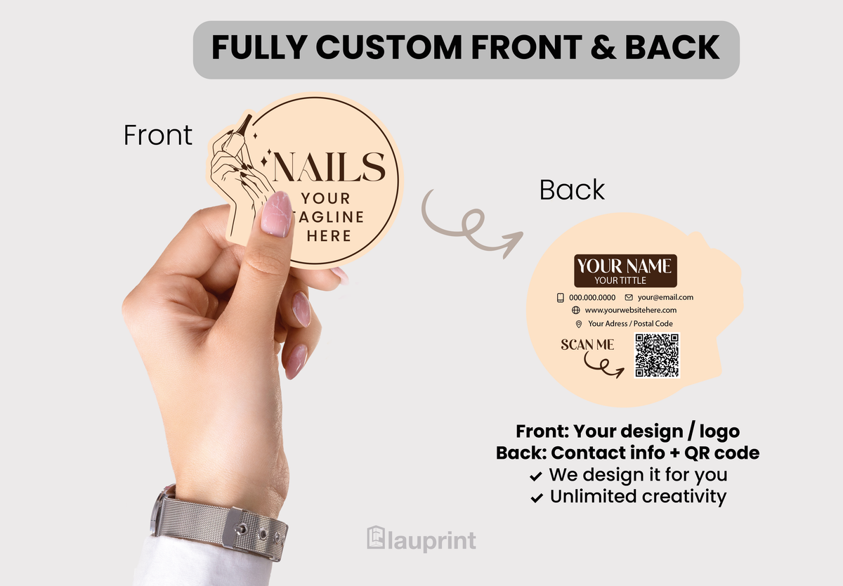 Die Cut Custom Business Cards - Nail Salon