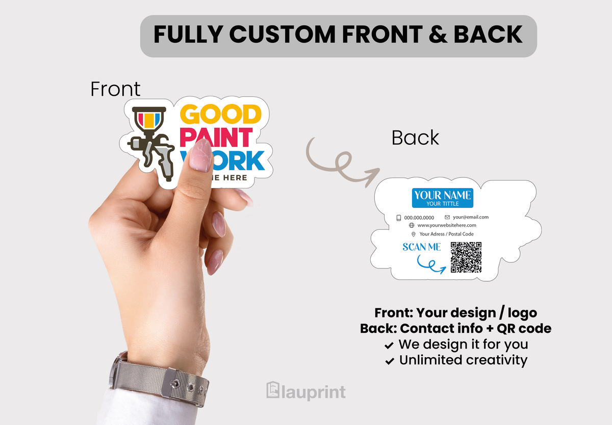Die Cut Custom Business Cards - Paint Work