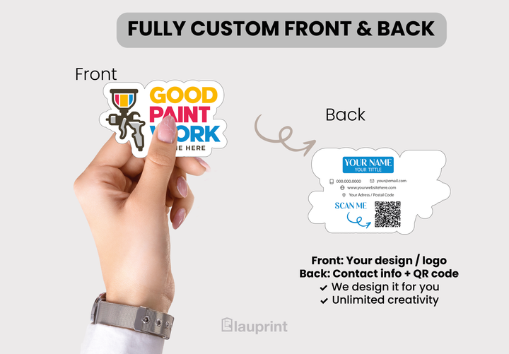 Die Cut Custom Business Cards - Paint Work