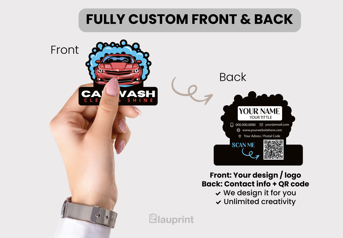 Die Cut Custom Business Cards - Car Wash