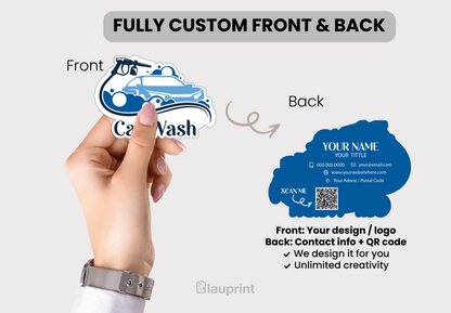 Die Cut Custom Business Cards - Car Wash