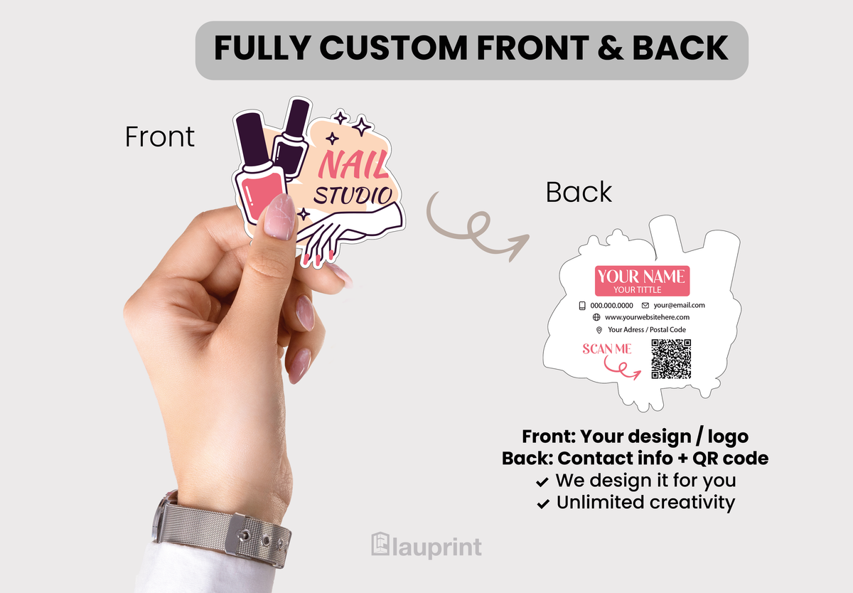 Die Cut Custom Business Cards - Nail Salon