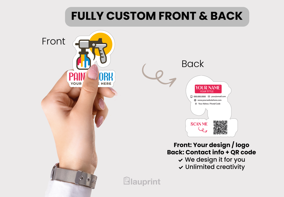 Die Cut Custom Business Cards - Paint Work