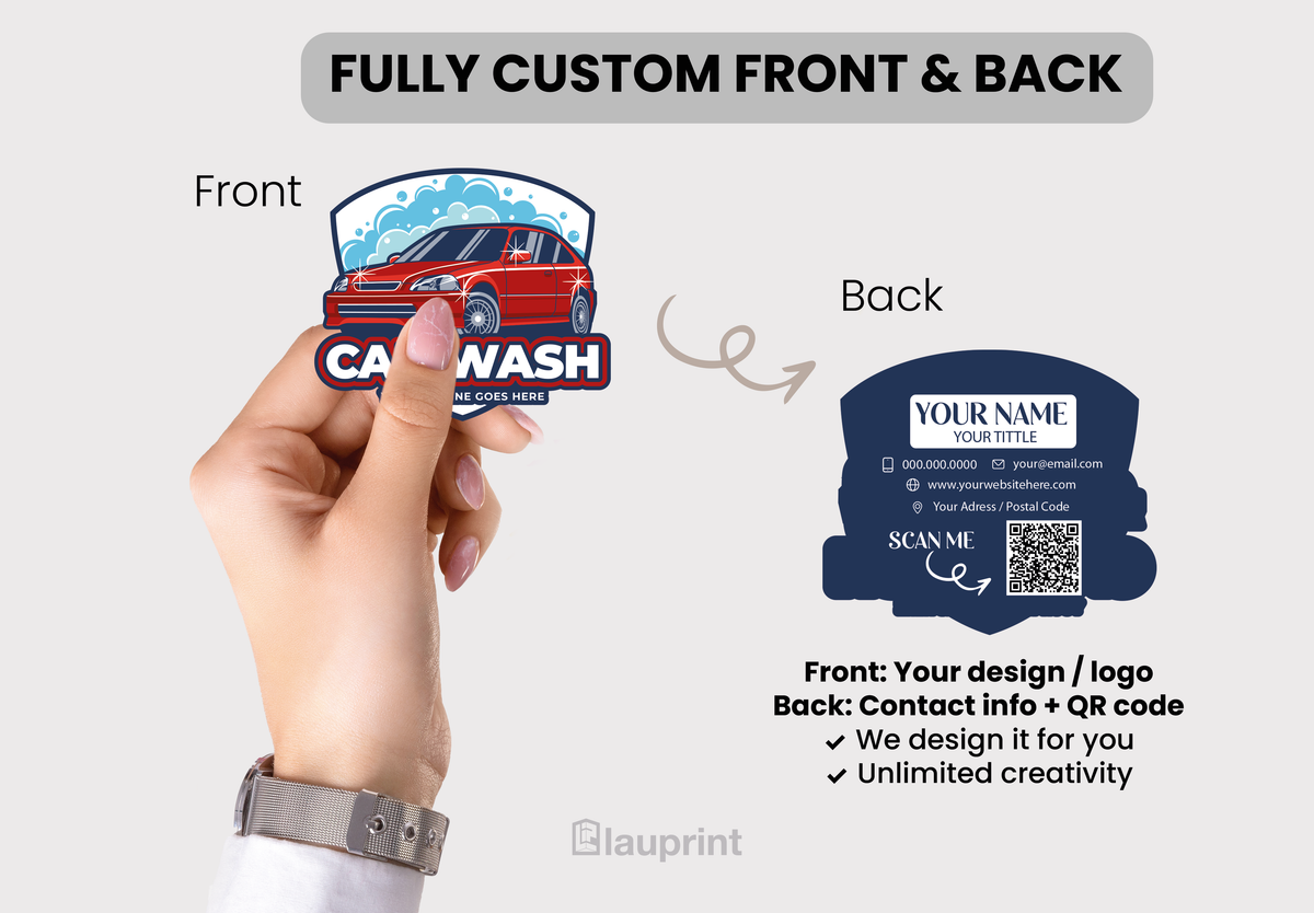 Die Cut Custom Business Cards - Car Wash