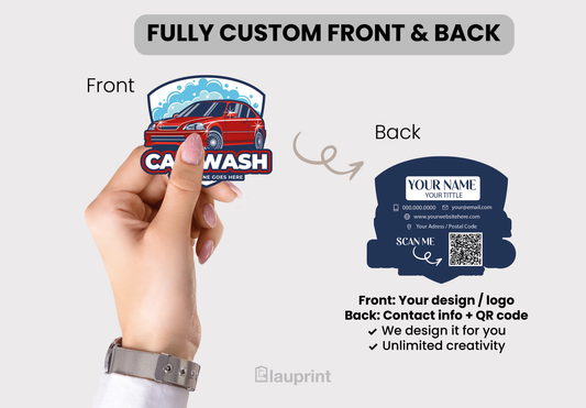 Die Cut Custom Business Cards - Car Wash